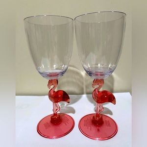 Flamingo Wine Acrylic Glasses